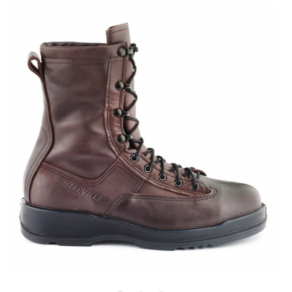 Belleville Wet Weather Steel Toe Boot Flight Deck Combat Boots| Size 10.5| Brown